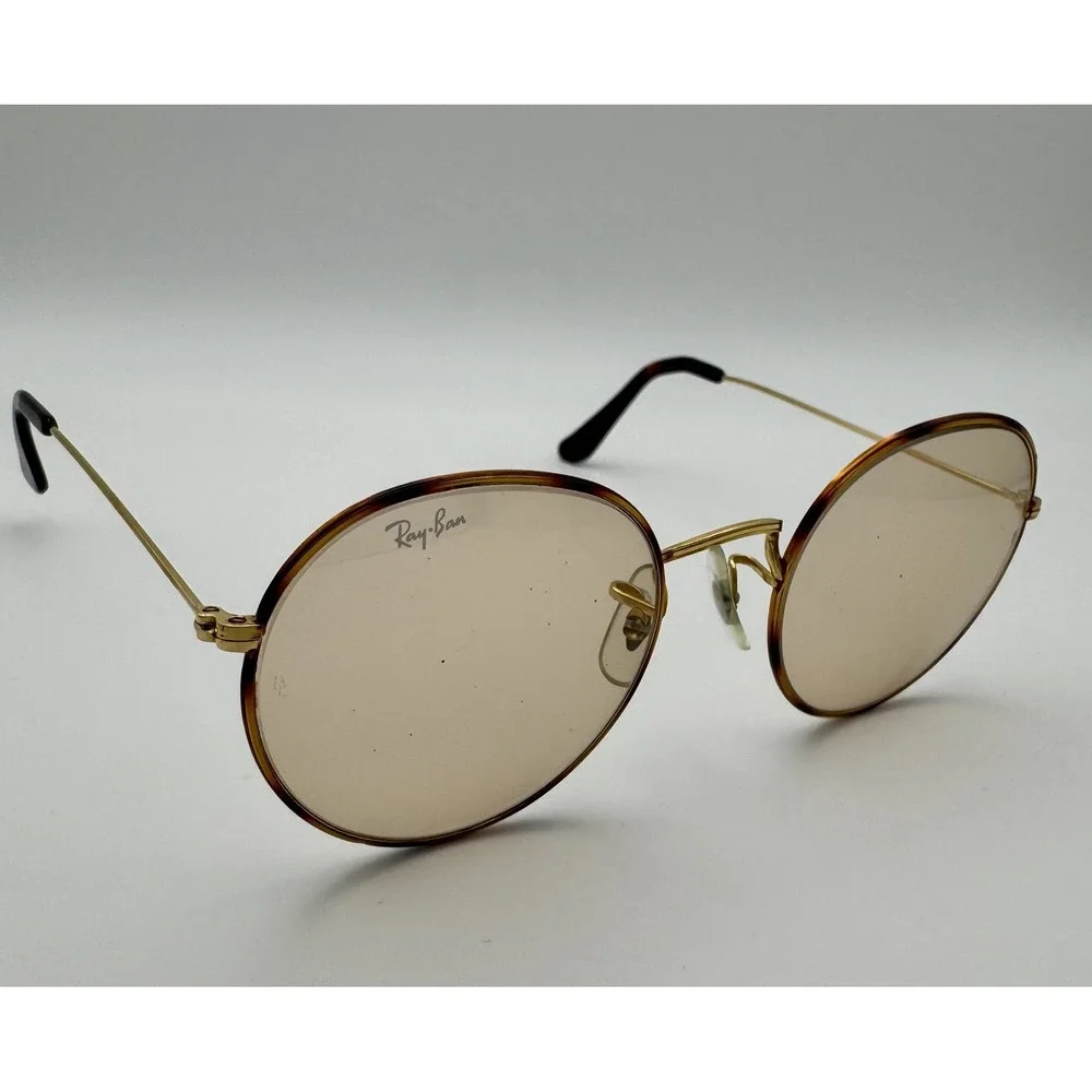 Vintage Bausch & Lomb Ray Ban Tortuga Round B-15 Brown 52-21 Sunglasses USA